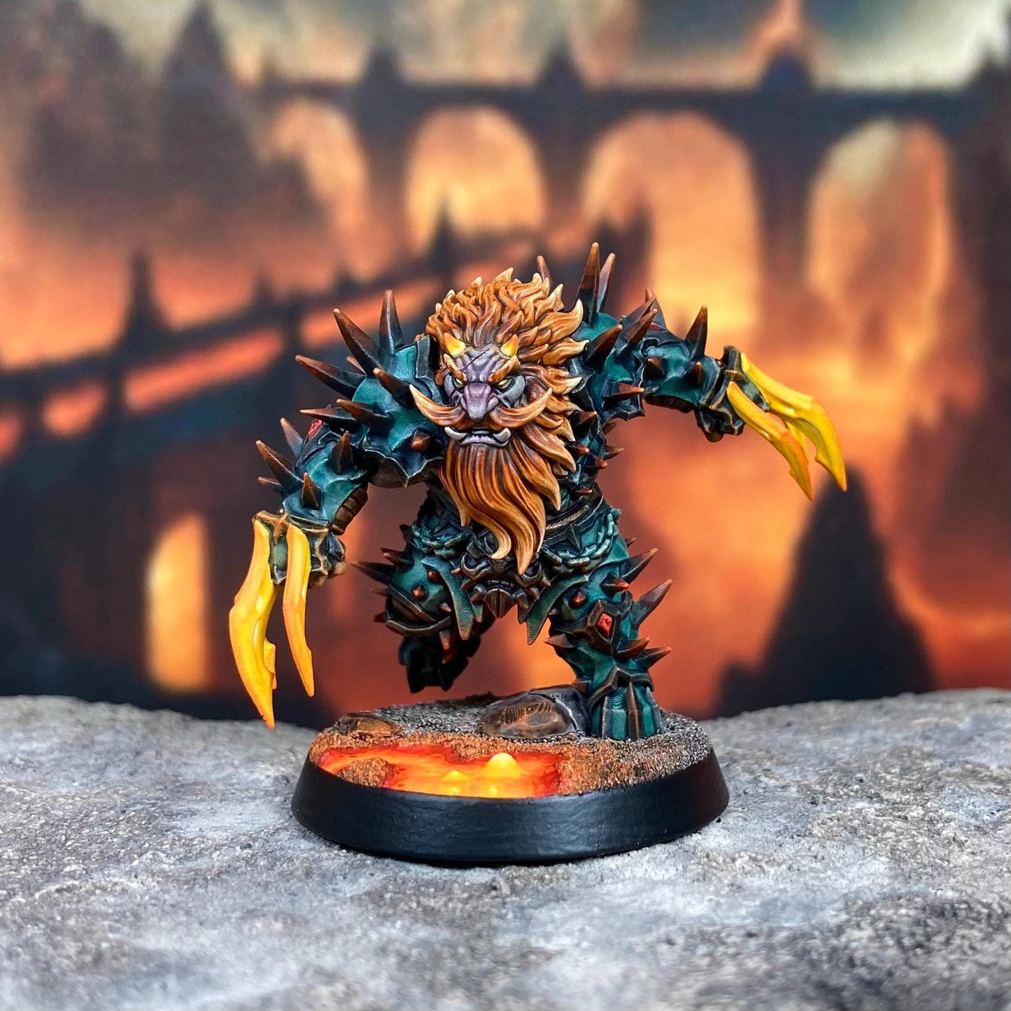 Thorgdur the Horned | Medium | 32mm | Magmaforged Dulok | Artisan Guild | Dungeons and Dragons | Fantasy Battles | Chaos Dwarves | Barbarian
