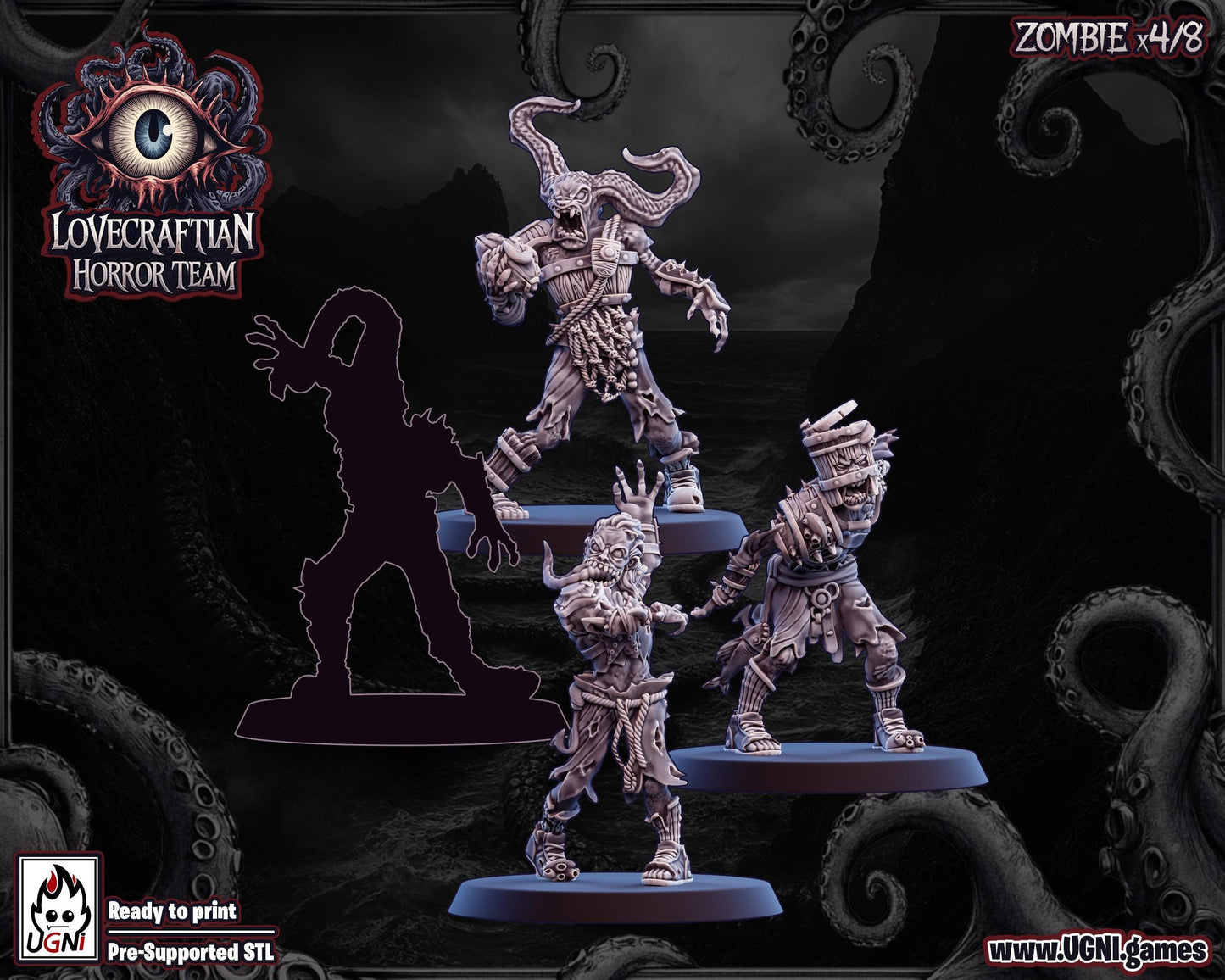 Lovecraftian Horror Team | Undead Team | 16 Models | Fantasy Football | Ugni Miniatures