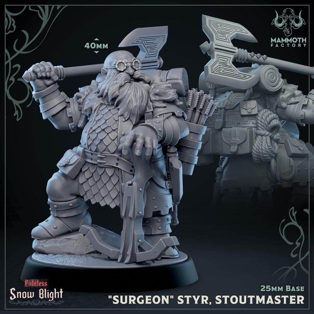 Seven Stoutmasters | 7 Options | Medium | 25mm Base | Dungeons and Dragons | 8k Resin Quality | Fateless | Snow Blight | Mammoth Factory
