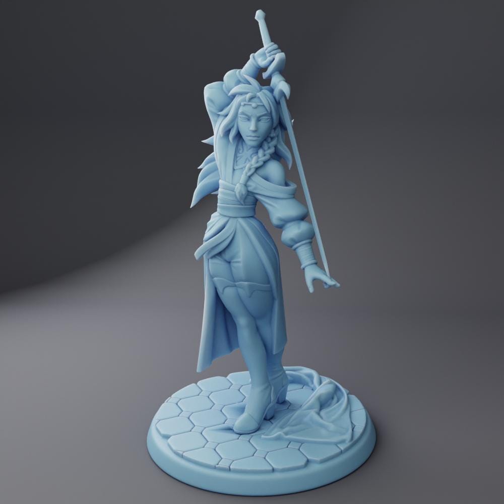 Libra | Desert Fencer | Medium | Dungeons and Dragons | Pathfinder | Adventurer | Twin Goddess Miniatures | 3D Resin Printed | 8K Quality