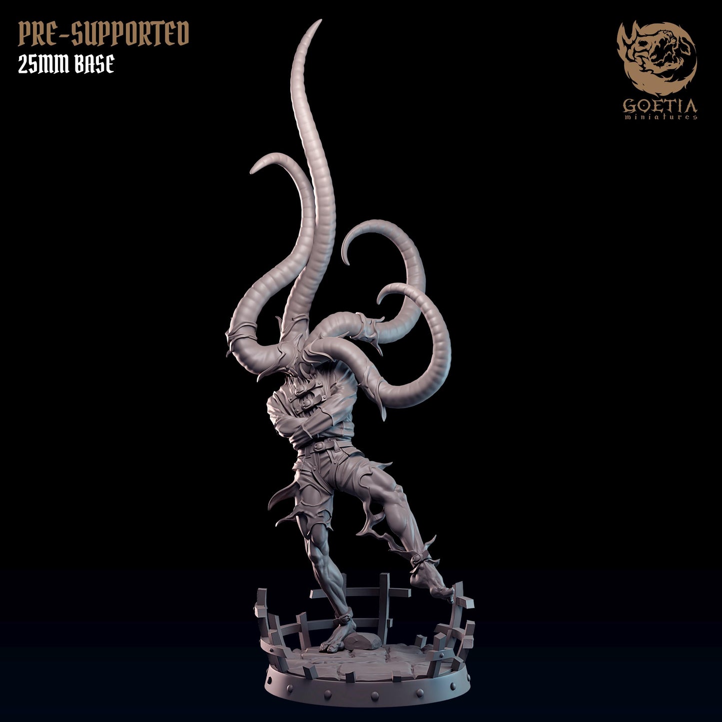 Straightjacket Cultist | 25mm Base | 3 Variants | Goetia Miniatures | Madhouse | Dungeons and Dragons | 8k Quality 3D Printed Miniature