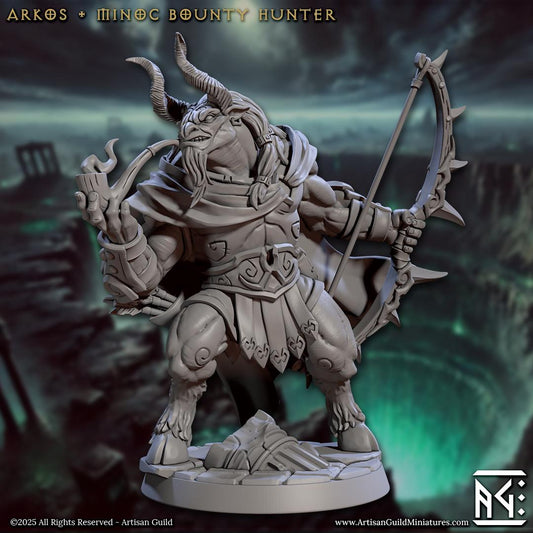 Arkos | Minoc Bounty Hunter | 32mm | Medium | Minotaur Ranger | Hive of the All-Seeing | Artisan Guild | Dungeons and Dragons