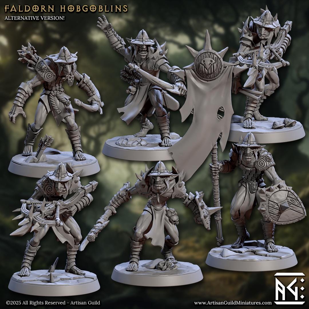Faldorn Hobgoblins | 12 Variants | 32mm Scale | Medium | Faldorn Hobgoblins | Artisan Guild | TTRPG | Dungeons and Dragons