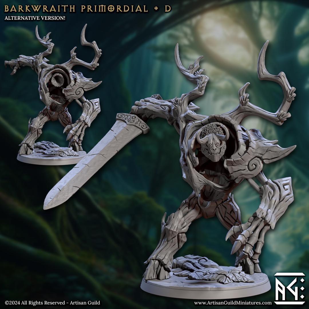 Barkwraith Primordials | Large | 50mm Base | 32mm | Artisan Guild | Spriggan Barkwraiths | Dungeons and Dragons | Resin Printed Miniatures