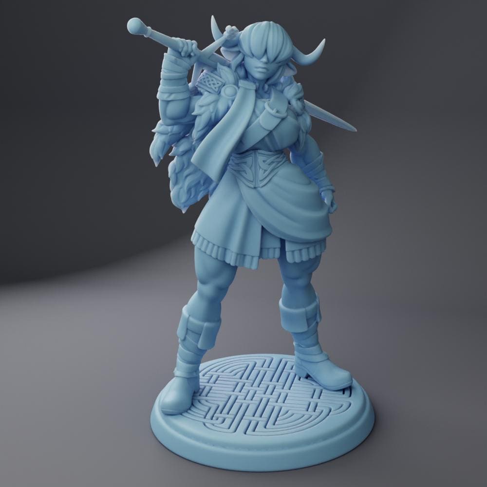 Maisie | Minotaur Warrior | 32mm and 75mm | Medium | Dungeons and Dragons | TTRPG | Twin Goddess Miniatures | 3D Printed | 8K Quality