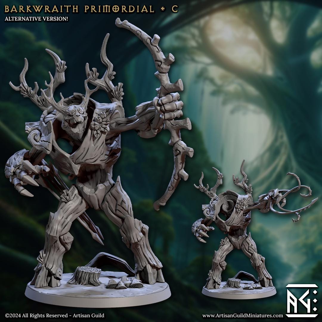 Barkwraith Primordials | Large | 50mm Base | 32mm | Artisan Guild | Spriggan Barkwraiths | Dungeons and Dragons | Resin Printed Miniatures