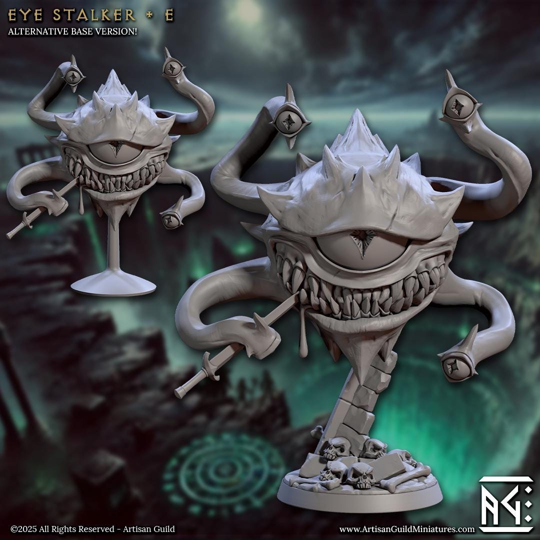 Eye Stalkers | 12 Variations | 32mm | Medium | 30mm Base| Eye Tyrant | Hive of the All-Seeing | Artisan Guild | Dungeons and Dragons
