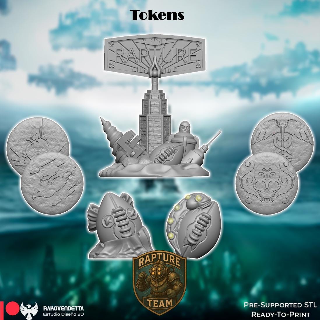 Rapture Team | Ogre Team | Fantasy Football | Txarli Factory | 3D Printed Miniature | 8K Quality Resin | Bases Included | TTRPG