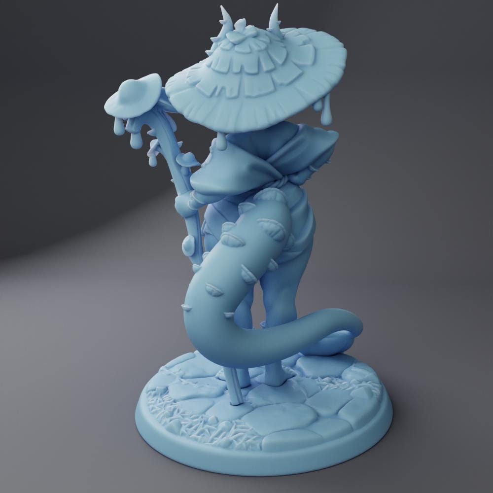 Spore Druid | Tiefling | Medium | Dungeons and Dragons | Pathfinder | Adventurer | Twin Goddess Miniatures | 3D Resin Printed | 8K Quality