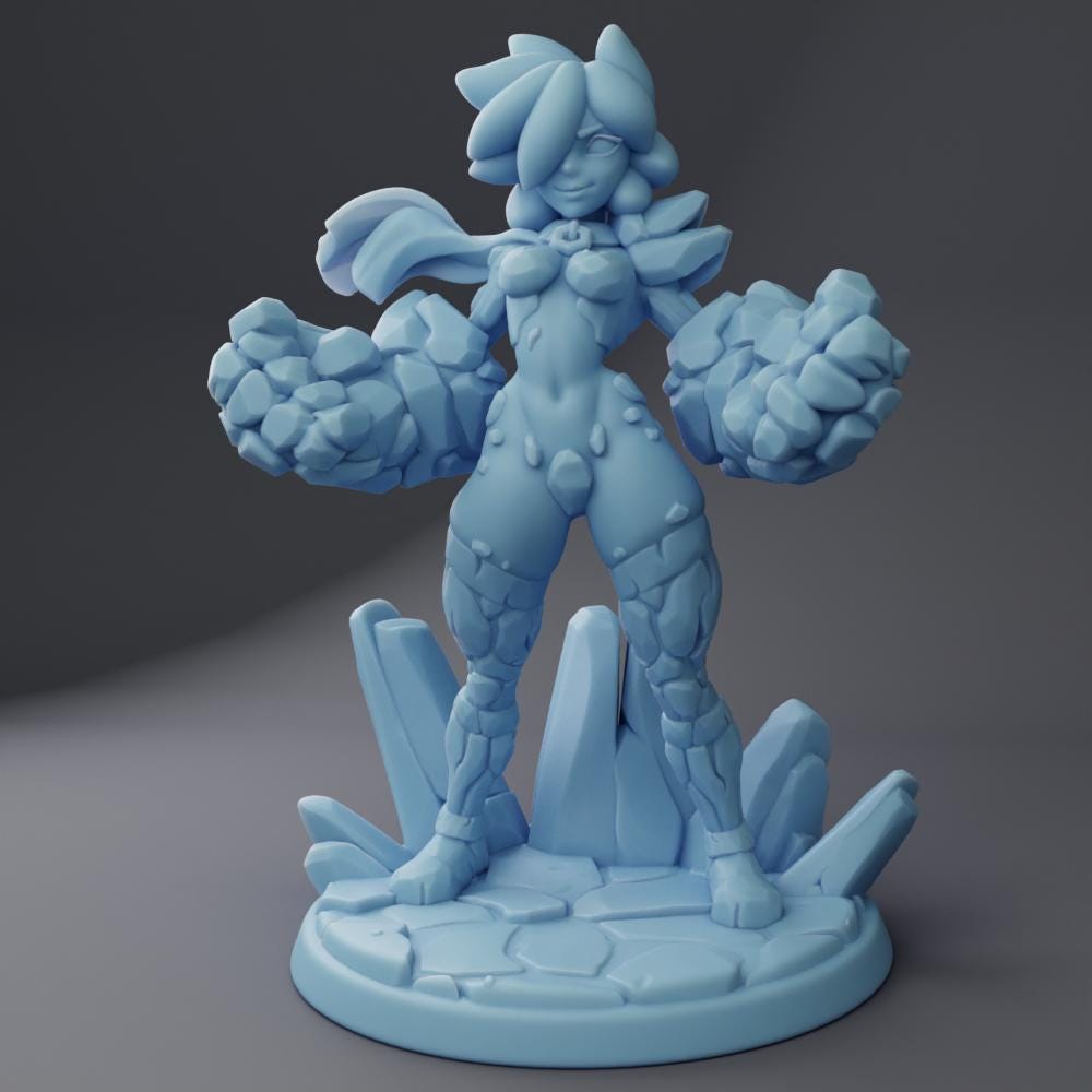 Tephra the Magma Elemental | Medium | Twin Goddess Miniatures | Resin Printed Miniature | 8K Quality | Dungeons and Dragons