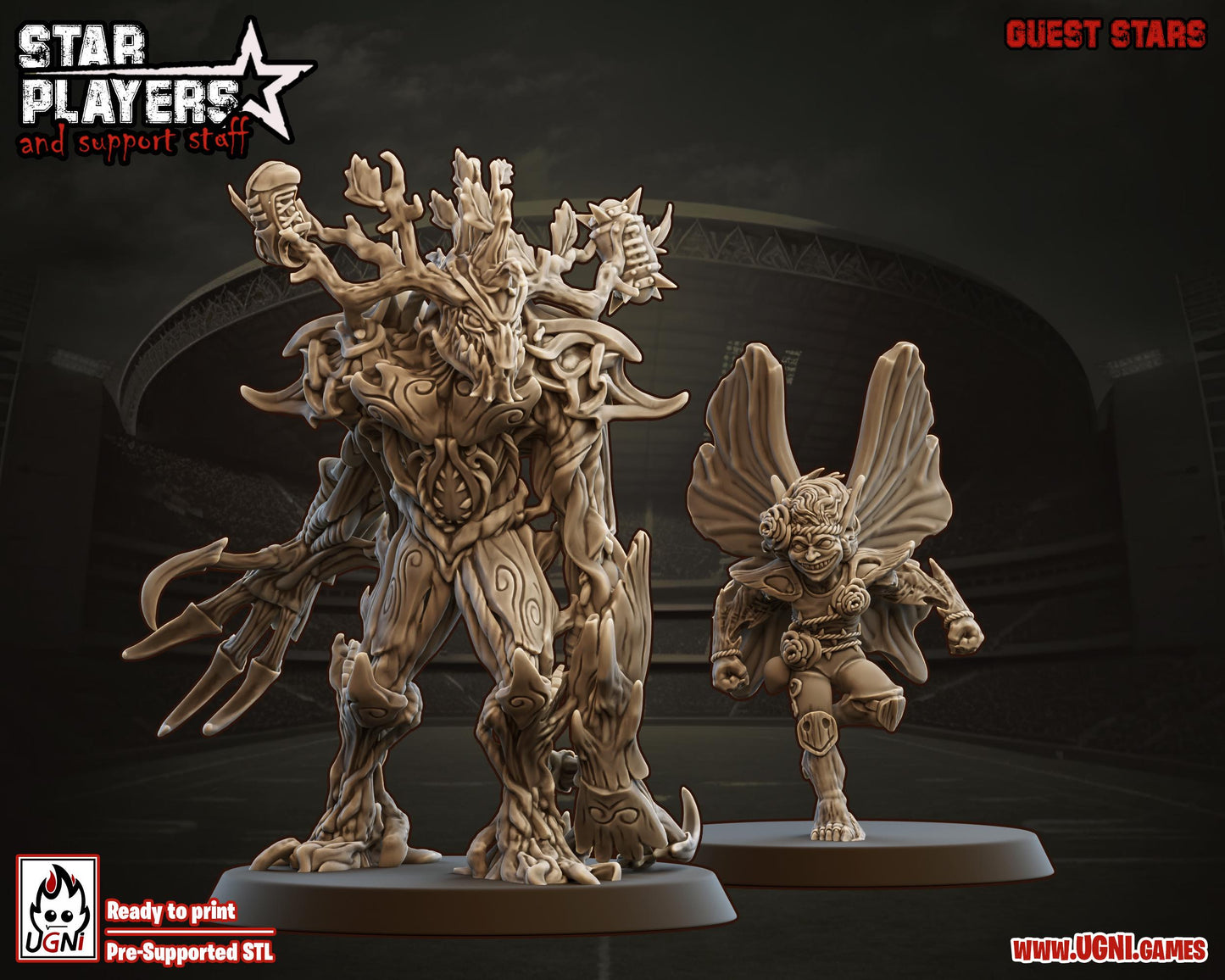 Maple Tree and Glitter Sprite | Star Players | Big Guy | Fantasy Football | Ugni Miniatures | 3D Resin Printed | 12k Quality
