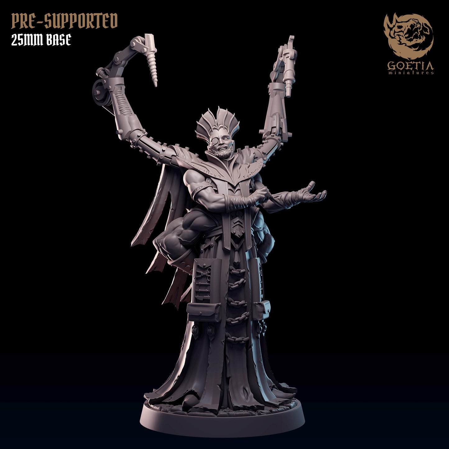 Tolvar Sansa, Mashtian Surgeon | 25mm Base | Tech Priest | Goetia Miniatures | Death in Kadal | 8k Quality 3D Printed Miniature