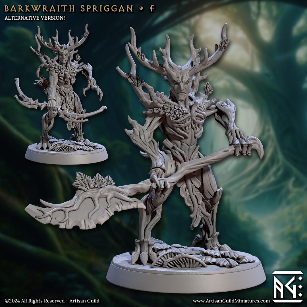 Barkwraith Spriggans | Medium | 32mm | Artisan Guild | Spriggan Barkwraiths | Dungeons and Dragons | Resin Printed Miniatures