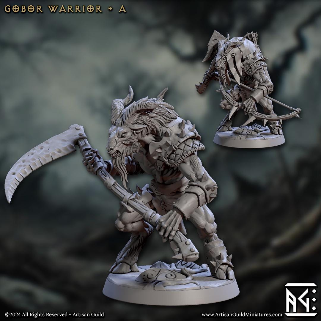 Gobor Warriors | Medium | 30mm Base | 32mm | Rise of the Beastmen | Artisan Guild | Dungeons and Dragons | Fantasy Battles