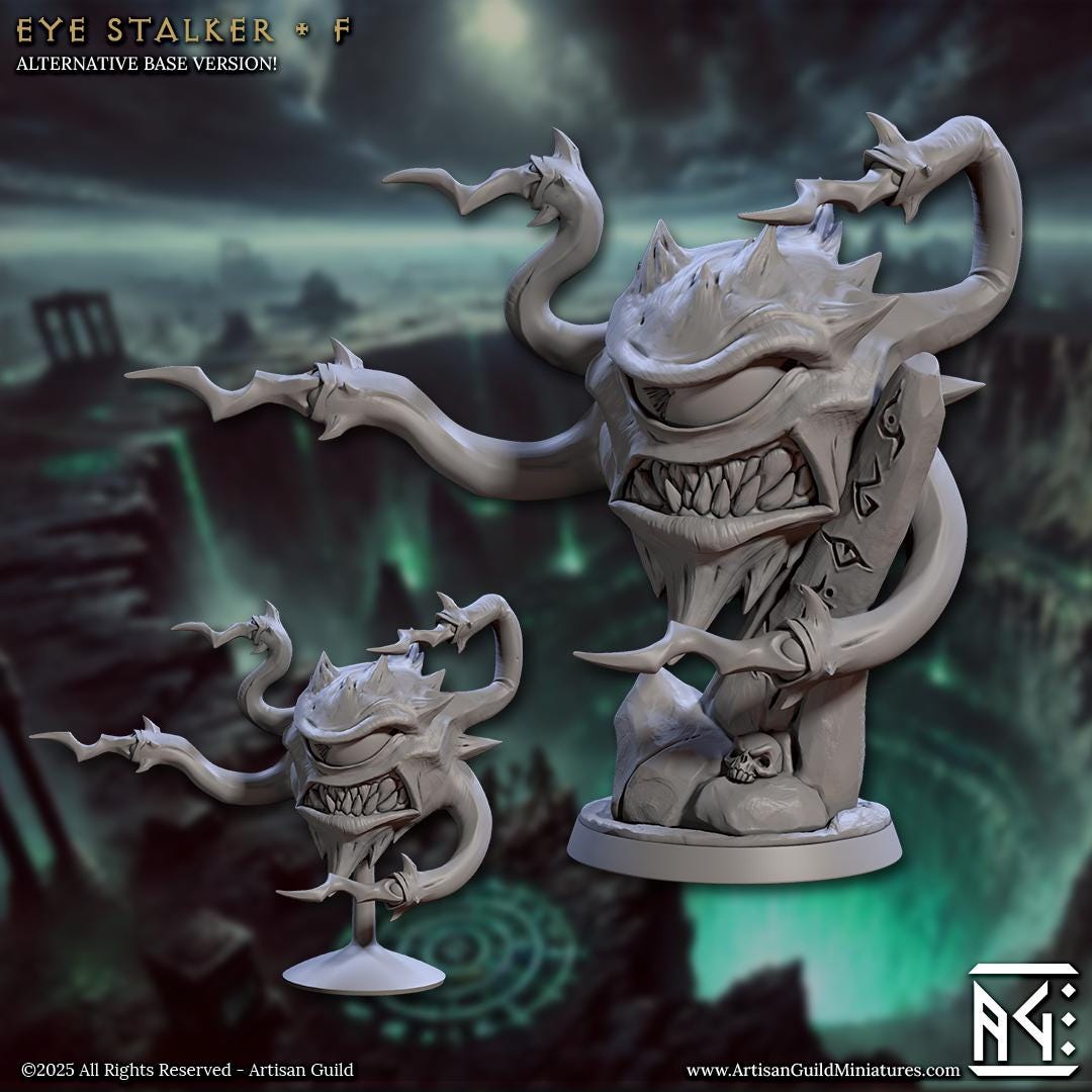 Eye Stalkers | 12 Variations | 32mm | Medium | 30mm Base| Eye Tyrant | Hive of the All-Seeing | Artisan Guild | Dungeons and Dragons