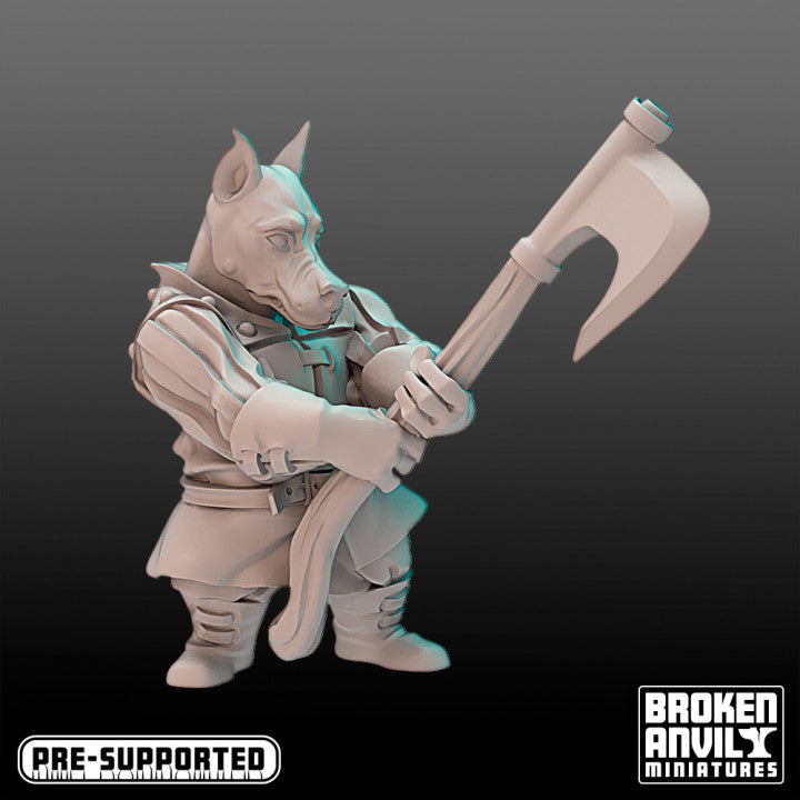 a statue of a man holding a giant axe