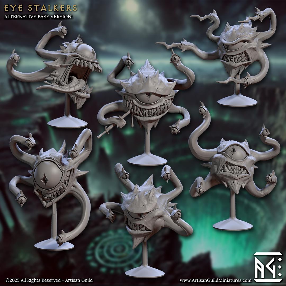 Eye Stalkers | 12 Variations | 32mm | Medium | 30mm Base| Eye Tyrant | Hive of the All-Seeing | Artisan Guild | Dungeons and Dragons