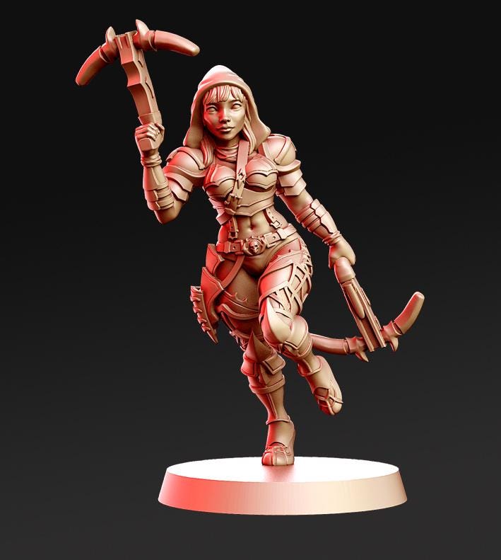 Vanel | Female Crossbowman | Berserker | Medium | Dungeons and Dragons | TTRPG | RNE Studio | Inside the Magic Forest