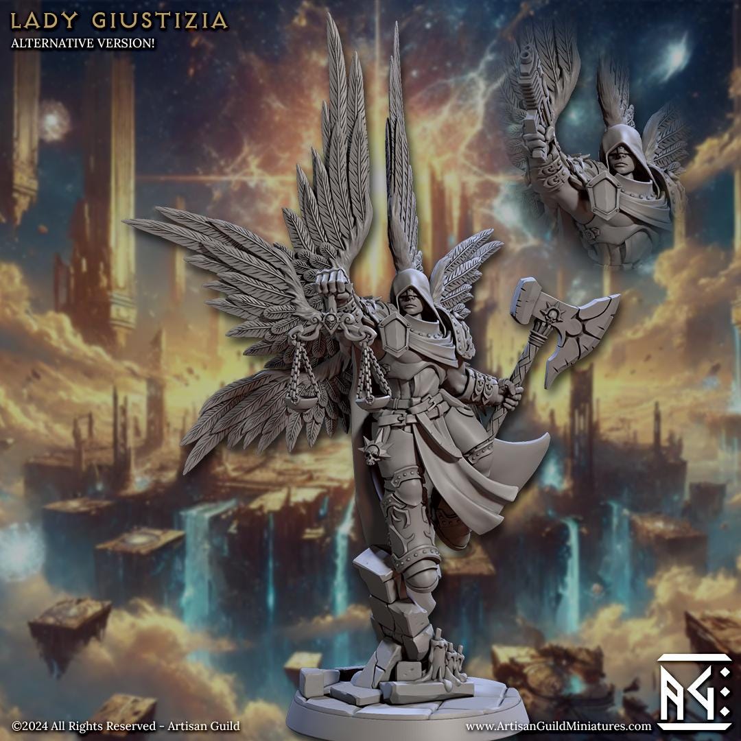 Lady Giustizia | Justice Angel Seraphim | 2 Variations | Medium | 32mm | Artisan Guild | Malakim Vindicators