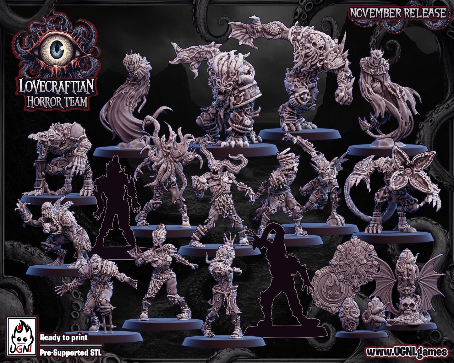Lovecraftian Horror Team | Undead Team | 16 Models | Fantasy Football | Ugni Miniatures
