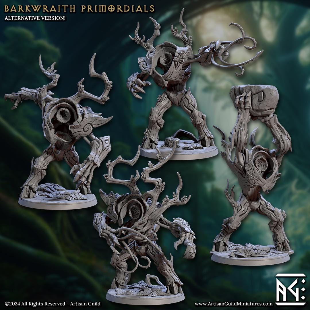 Barkwraith Primordials | Large | 50mm Base | 32mm | Artisan Guild | Spriggan Barkwraiths | Dungeons and Dragons | Resin Printed Miniatures