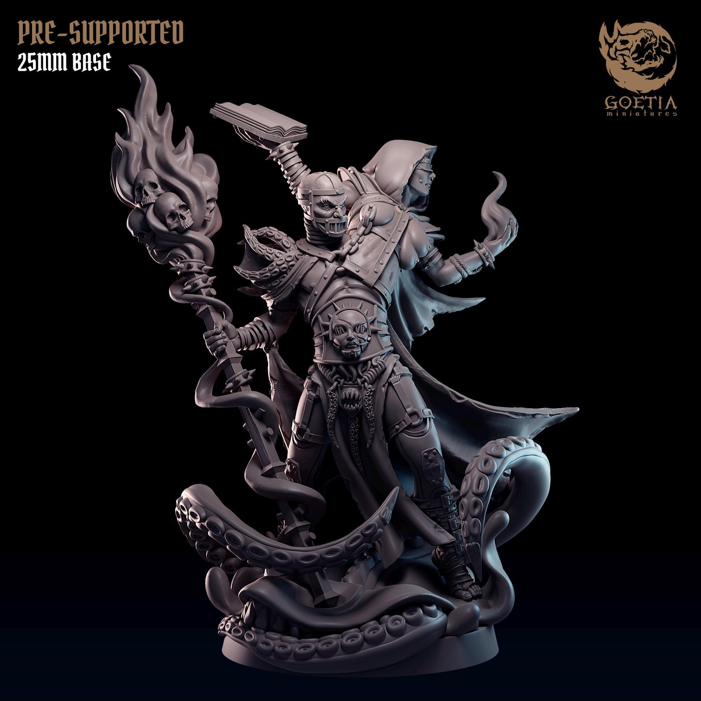 Adira-Anum, Communion Necromancer | 25mm Base | Tortured Sorcerer | Goetia Miniatures | Death in Kadal | 8k Quality 3D Printed Miniature