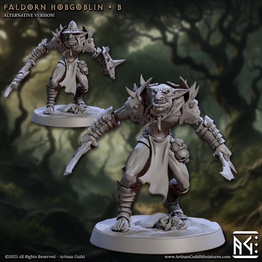 Faldorn Hobgoblins | 12 Variants | 32mm Scale | Medium | Faldorn Hobgoblins | Artisan Guild | TTRPG | Dungeons and Dragons