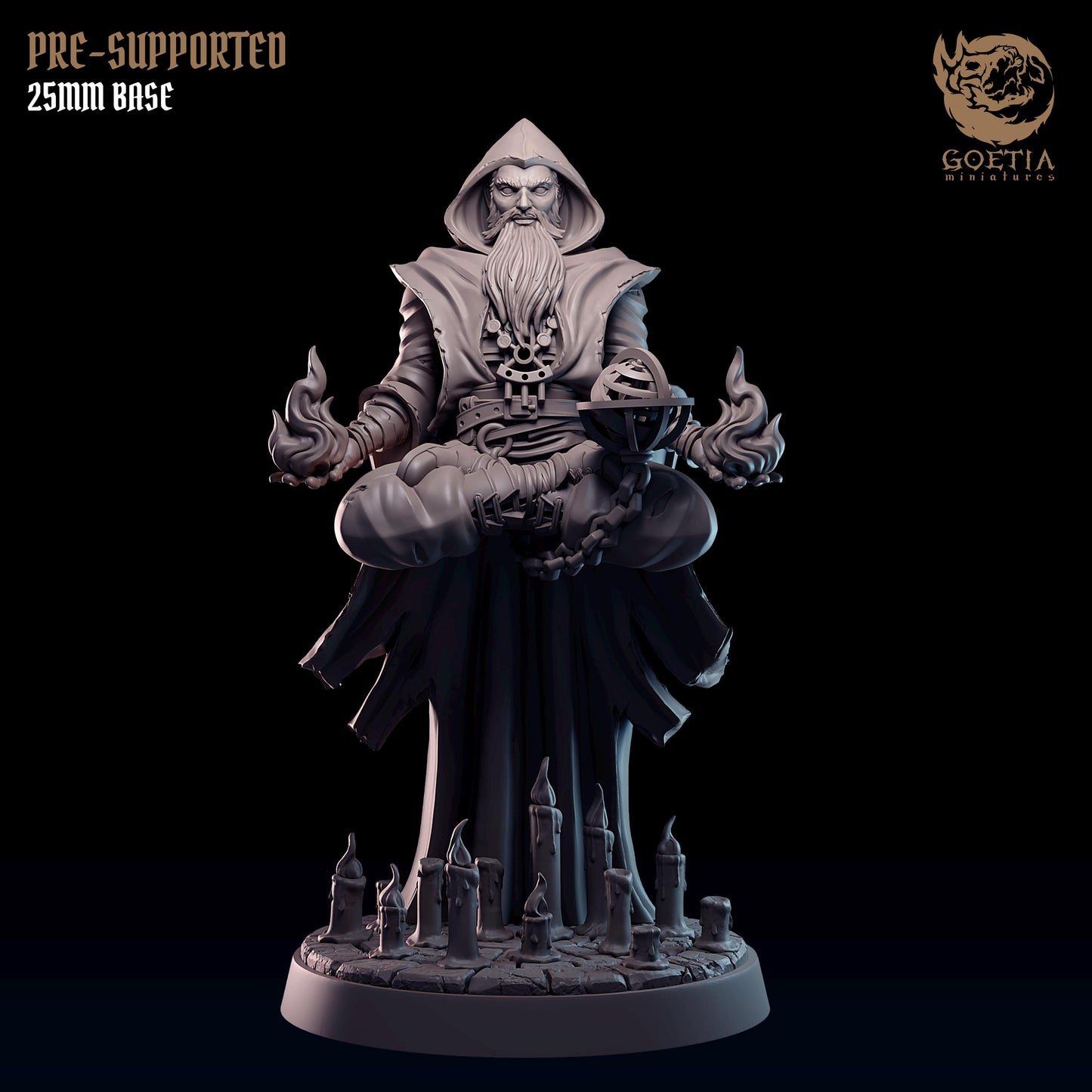 Arokhenes Recluse | 25mm Base | Warlock | Sorcerer | Goetia Miniatures | Madhouse | Dungeons and Dragons | 8k Quality 3D Printed Miniature