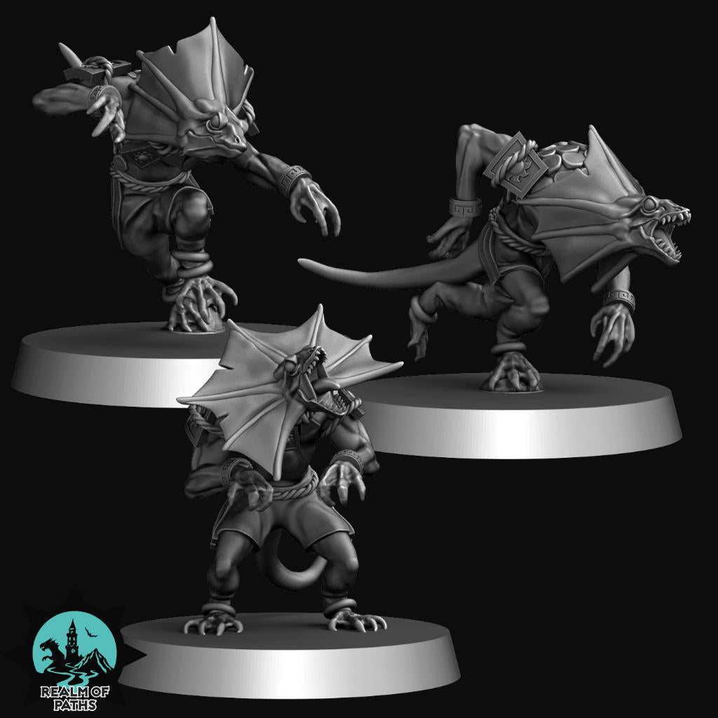 Cold-Blooded Lizards | Lizardman Team | Fantasy Football | Realm of Paths | 3D Printed Miniature | 8K Quality Resin | Bases Included | TTRPG