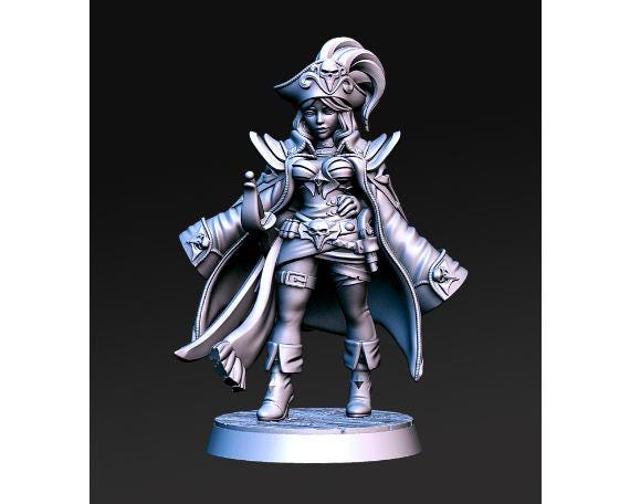 Maridy | Female Gunslinger | Pirate Captain | Rogue | Medium | Dungeons and Dragons | TTRPG | RNE Studio | Sailing the Seas
