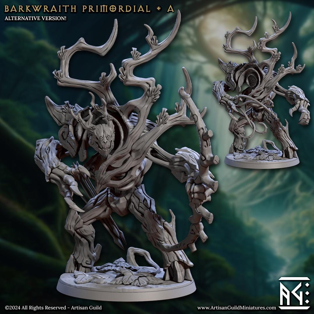 Barkwraith Primordials | Large | 50mm Base | 32mm | Artisan Guild | Spriggan Barkwraiths | Dungeons and Dragons | Resin Printed Miniatures