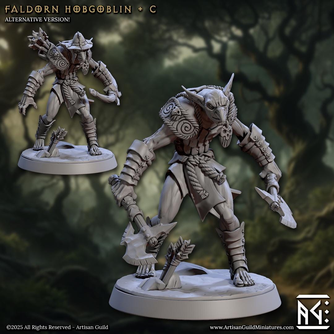 Faldorn Hobgoblins | 12 Variants | 32mm Scale | Medium | Faldorn Hobgoblins | Artisan Guild | TTRPG | Dungeons and Dragons