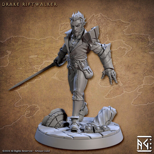 Drake Riftwalker | Medium | 32mm | Raid at the Temple of Ifrit | Artisan Guild | TTRPG | Demon Hunters | Tiefling | Dungeons and Dragons