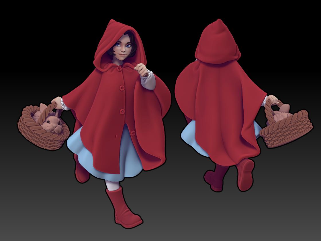Red Hood | Fairytale Hero | 2 Variations | Medium | 32mm | Twin Goddess Miniatures | Dungeons and Dragons | TTRPG