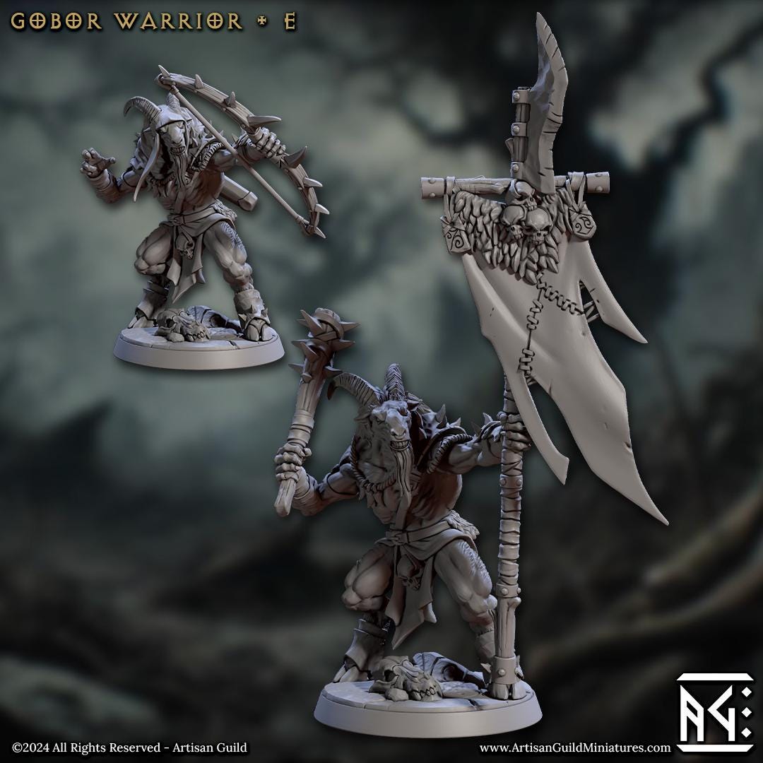 Gobor Warriors | Medium | 30mm Base | 32mm | Rise of the Beastmen | Artisan Guild | Dungeons and Dragons | Fantasy Battles