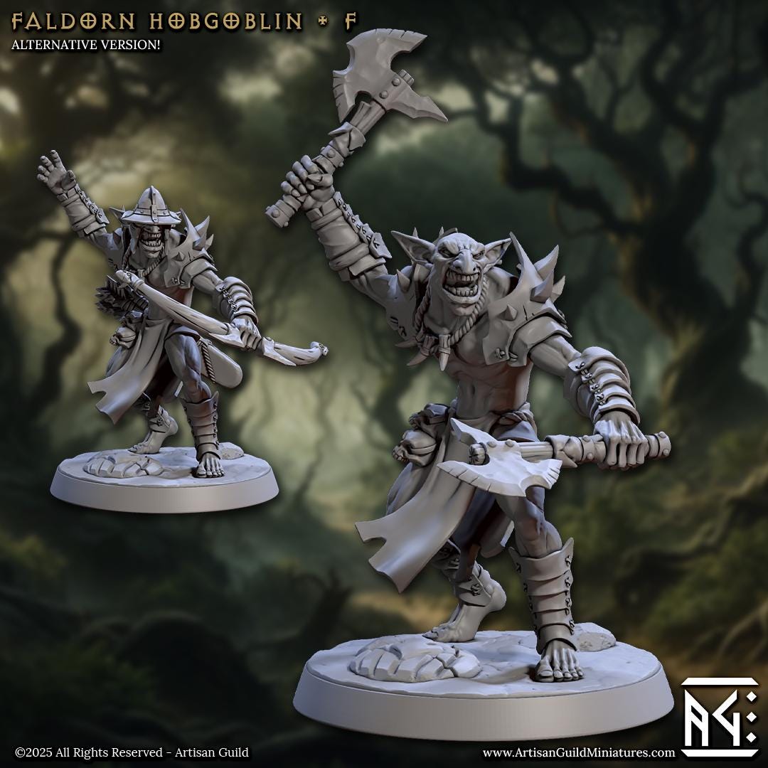 Faldorn Hobgoblins | 12 Variants | 32mm Scale | Medium | Faldorn Hobgoblins | Artisan Guild | TTRPG | Dungeons and Dragons