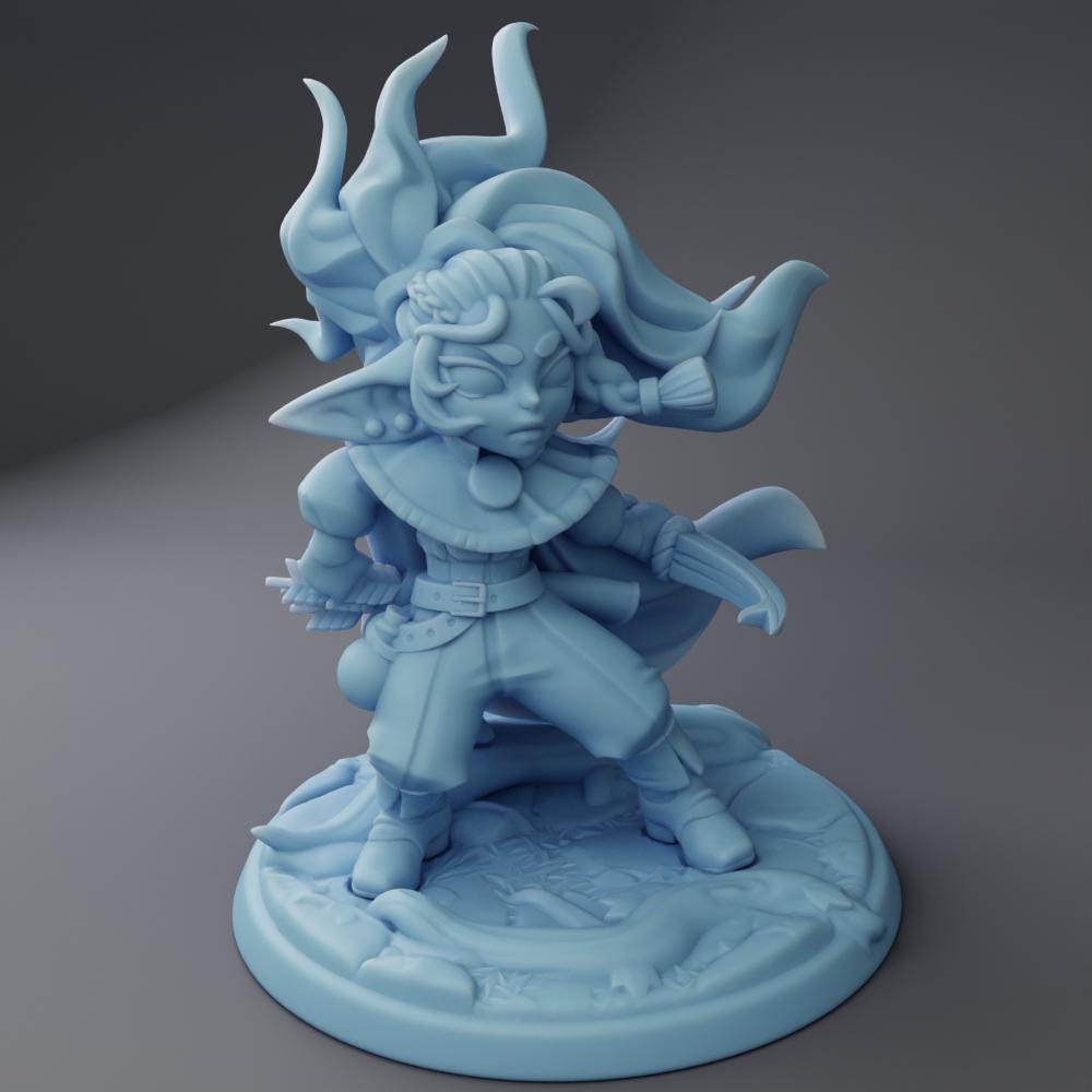 Gren the Goblin Archer | Medium | 32mm or 75mm | Twin Goddess Miniatures | Dungeons and Dragons | 3D Printed Miniature | 8K Quality
