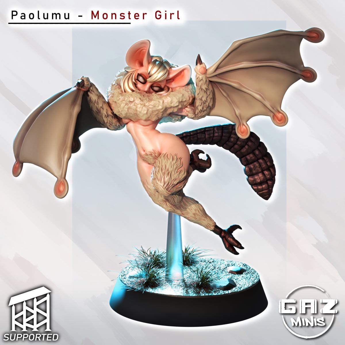 Paolomu | Monster Girl | NSFW Option | Medium | 32mm or 55mm Scale | Gaz Minis | Dungeons and Dragons | TTRPG | Miniature