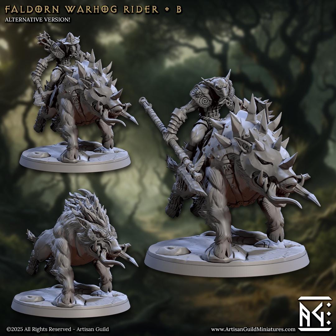 Faldorn Warhog Riders | 12 Variants | 32mm Scale | Large | Faldorn Hobgoblins | Artisan Guild | TTRPG | Dungeons and Dragons