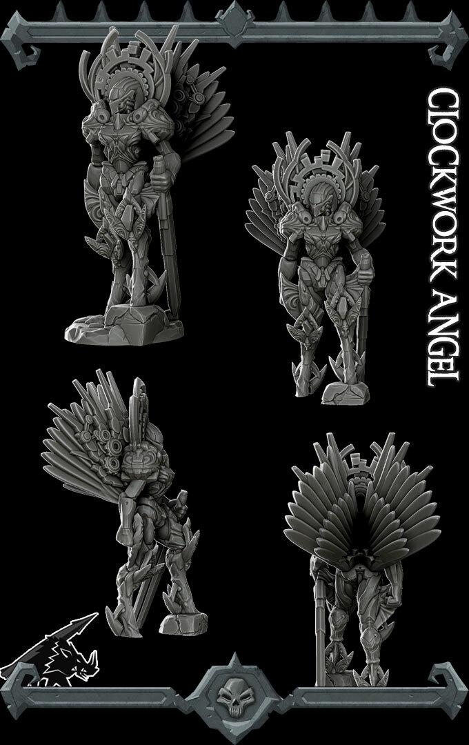 Clockwork Angel | Large | Rocket Pig Miniatures | Dungeons and Dragons | TTRPG | 8k Quality 3D Printed Miniature | Steampunk | Mechanical