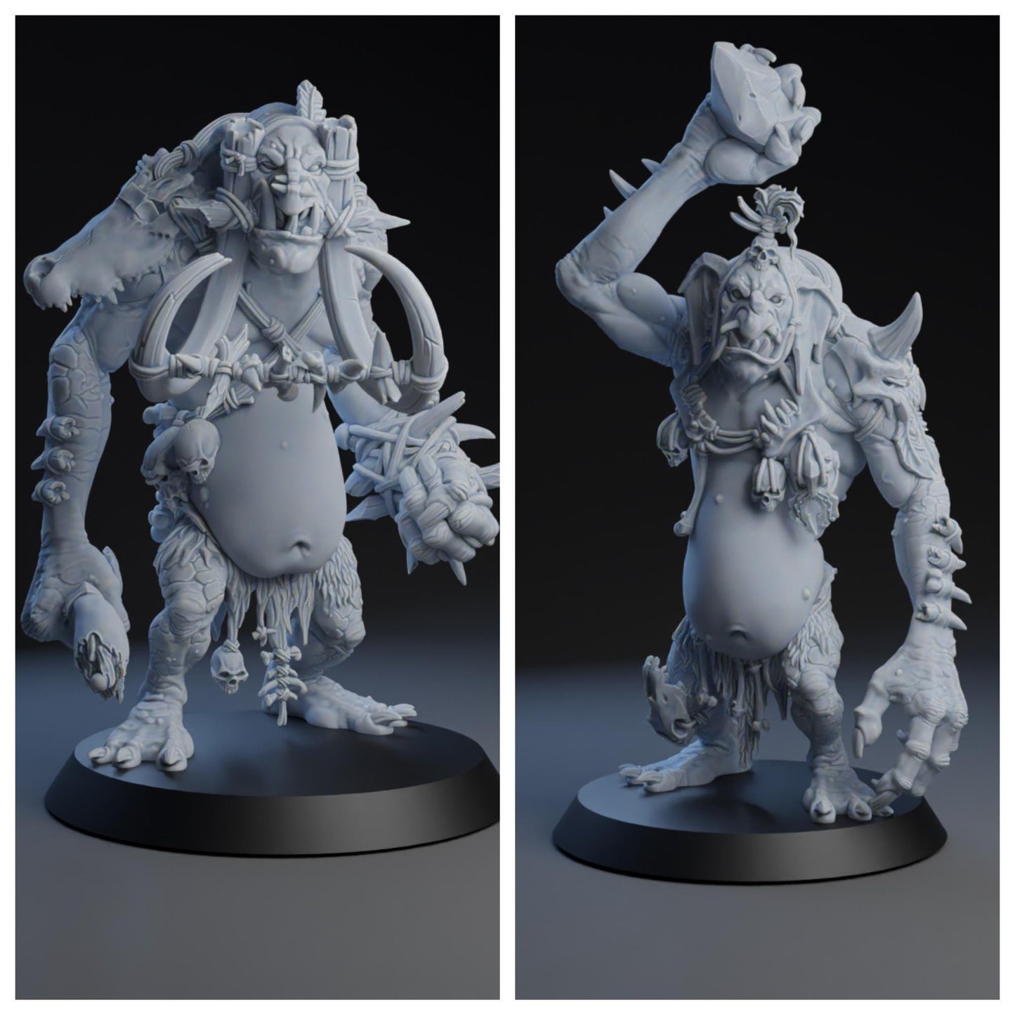Wild Trolls | Goblin Team | Fantasy Football | Brutefun Miniatures | 8k Resin Printed Miniatures | Troll
