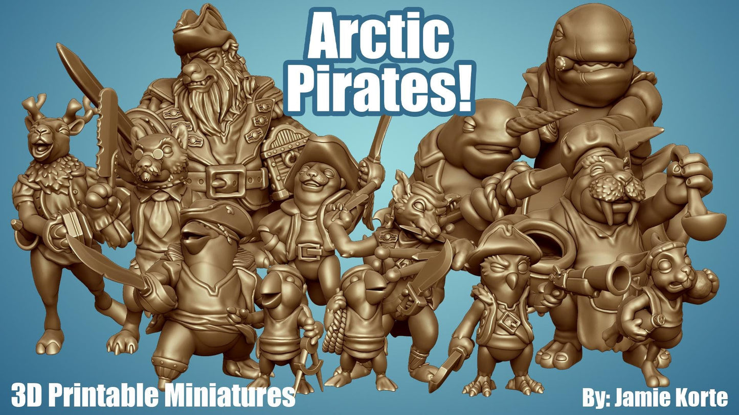 Arctic Pirates | Animal Sailors | 32mm Scale | Dungeons and Dragons | Pathfinder | Jamie Korte
