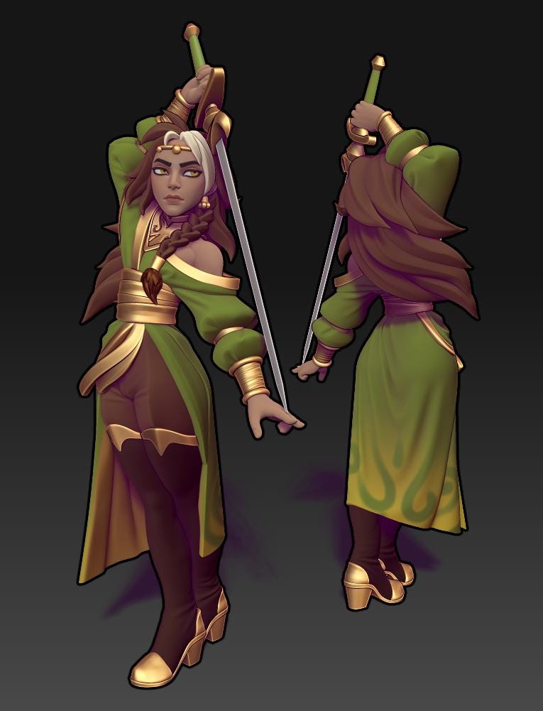 Libra | Desert Fencer | Medium | Dungeons and Dragons | Pathfinder | Adventurer | Twin Goddess Miniatures | 3D Resin Printed | 8K Quality