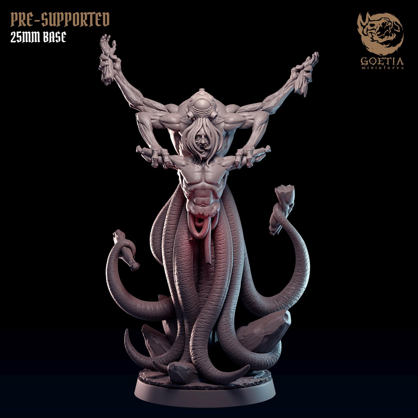 Parasite Void | 25mm Base | Illithid | Mindflayer | Goetia Miniatures | Madhouse | Dungeons and Dragons | 8k Quality 3D Printed Miniature