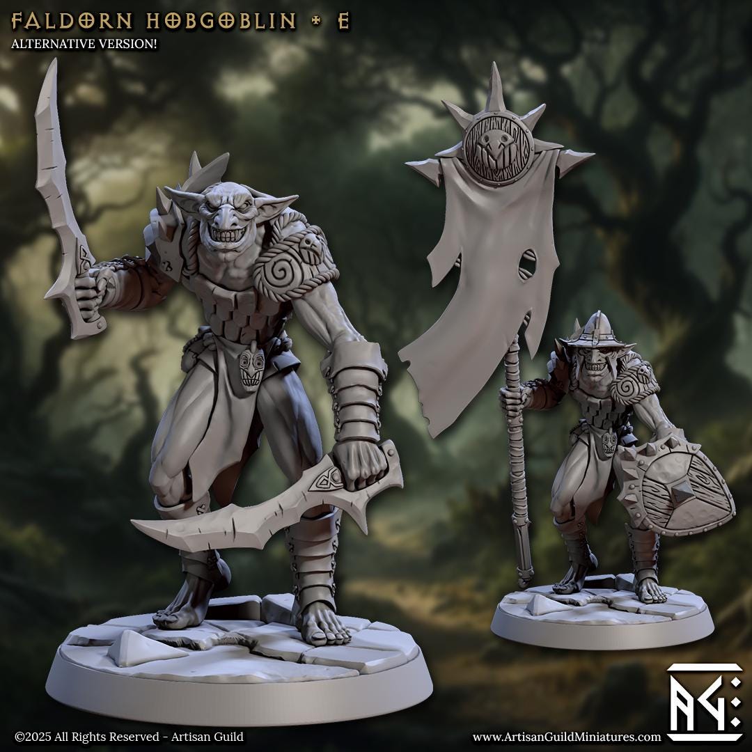 Faldorn Hobgoblins | 12 Variants | 32mm Scale | Medium | Faldorn Hobgoblins | Artisan Guild | TTRPG | Dungeons and Dragons