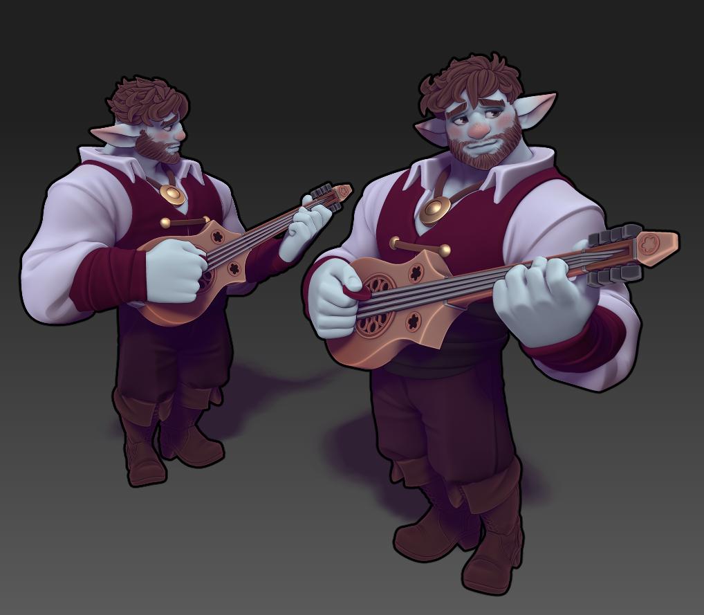 Durn | Firbolg Bard | 32mm and 75mm | Medium | Dungeons and Dragons | TTRPG | Twin Goddess Miniatures | 3D Printed Miniature | 8K Quality