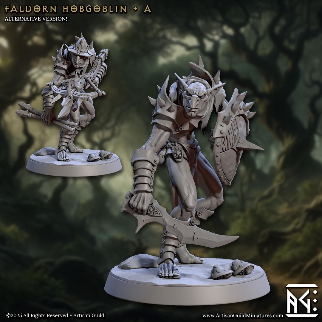 Faldorn Hobgoblins | 12 Variants | 32mm Scale | Medium | Faldorn Hobgoblins | Artisan Guild | TTRPG | Dungeons and Dragons