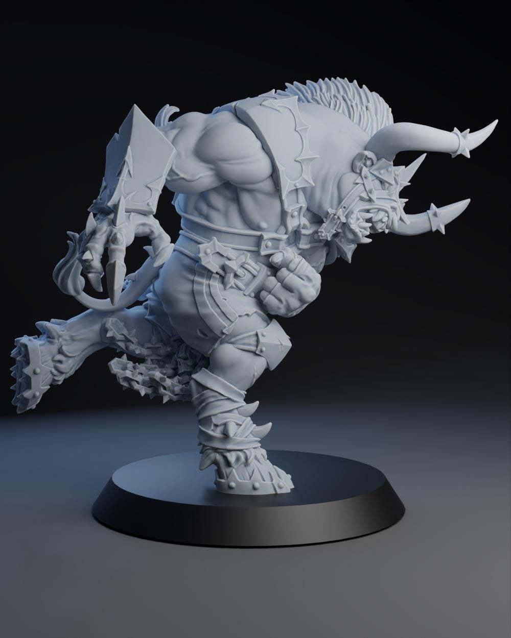 Charging Minotaur | Chaos | Big Guy | Star Player | Fantasy Football | BruteFun Miniatures