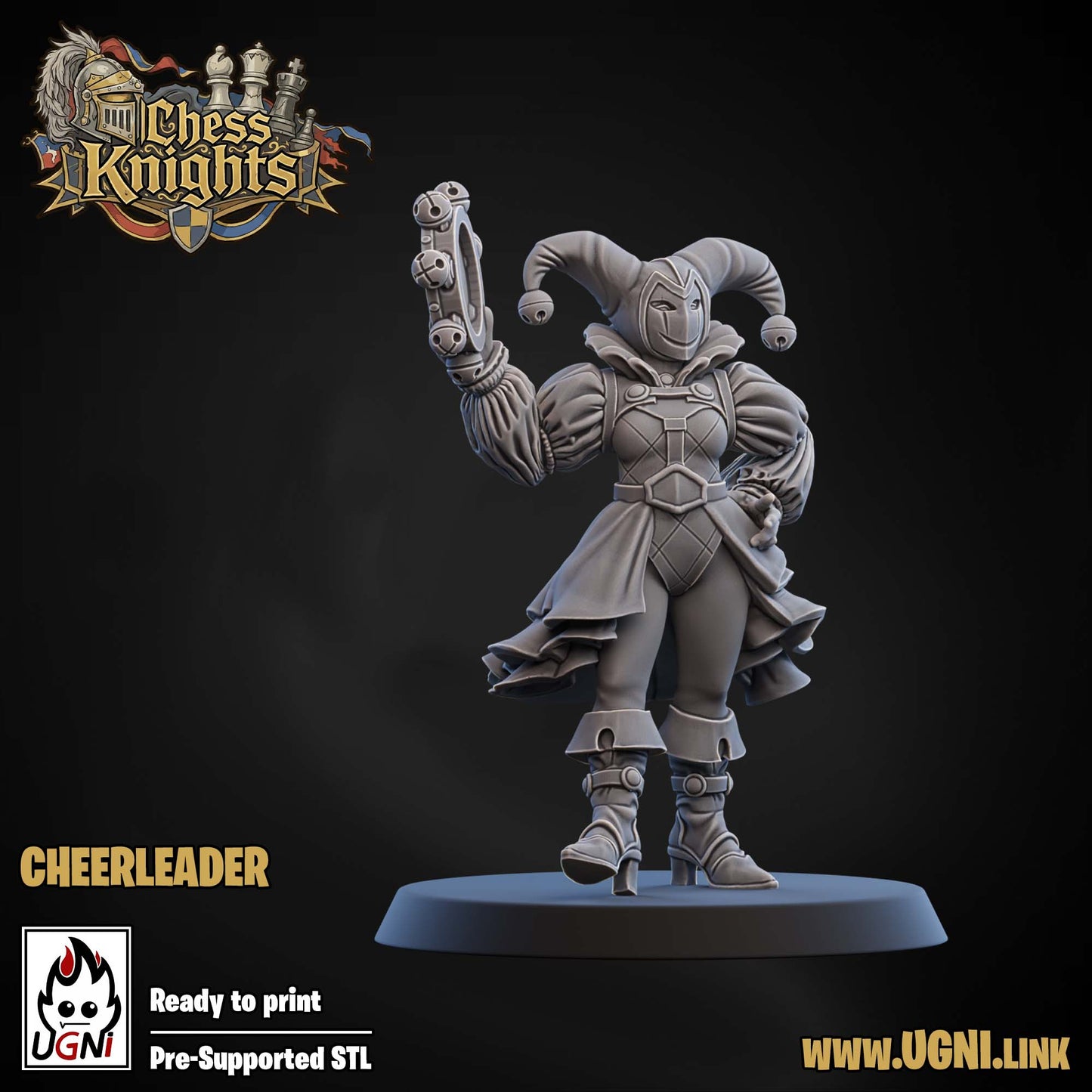 Cheerleaders (3) | Chess Knights | Fantasy Football | Ugni Miniatures