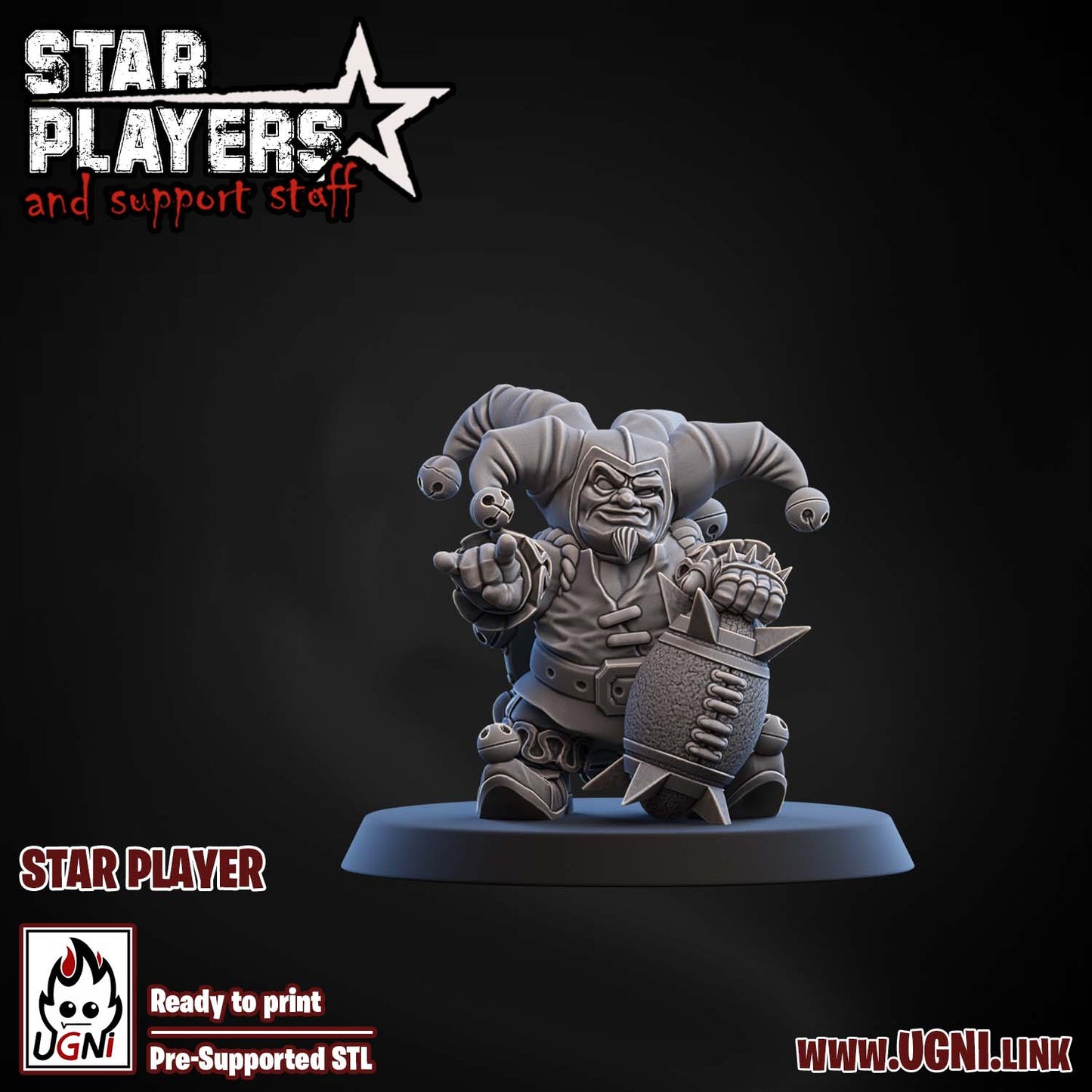 Ogre and Halfling Jester Duo | Star Player Duo | Chess Knights | Fantasy Football | Ugni Miniatures (Copy)